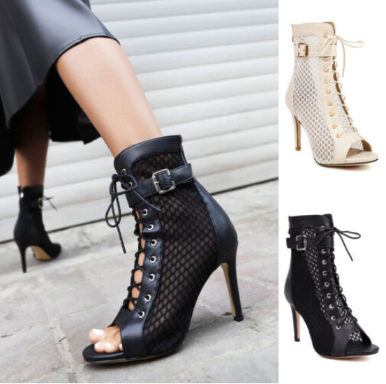 Womens High Heels Peep Toe Heeled Sandals Office Ladies Stiletto Breathable New